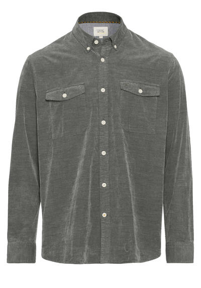 CAMEL ACTIVE Hemd Langarm Button Down Kragen Cord oliv preisreduziert