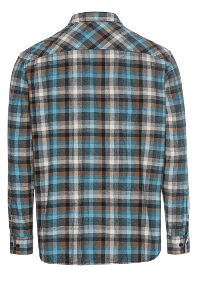 Produktbild fr 'CAMEL ACTIVE Hemd Langarm Button Down Kragen Flanell Karo blau'