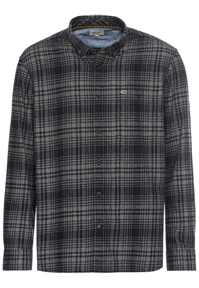 Produktbild fr 'CAMEL ACTIVE Hemd Langarm Button Down Kragen Flanell Karo schwarz'