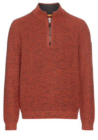 Produktbild f�r 'CAMEL ACTIVE Troyer Langarm Rei�verschluss Strick Muster orange'
