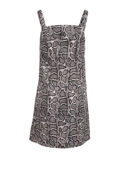 Produktbild fr 'CALVIN KLEIN JEANS rmelloses Trgerkleid Schlangen-Print Muster schwarz'