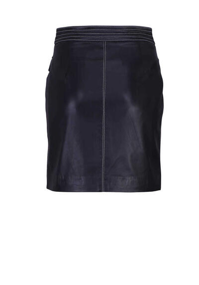 Produktbild fr 'CATWALK JUNKIE kurzer Rock Leder Zipper Ziernhte schwarz'