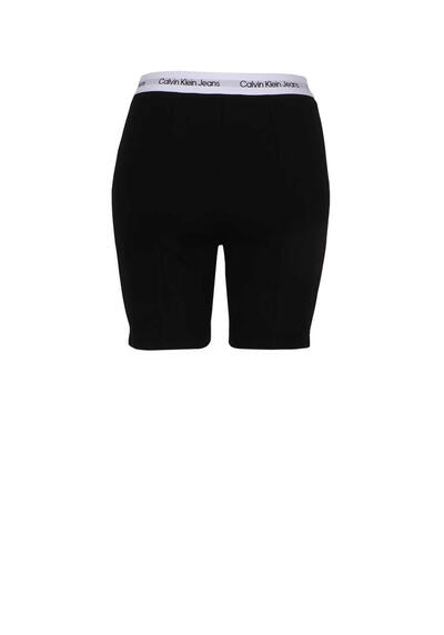 Produktbild fr 'CALVIN KLEIN JEANS Shorts Gummibund Logo-Detail Uni schwarz'