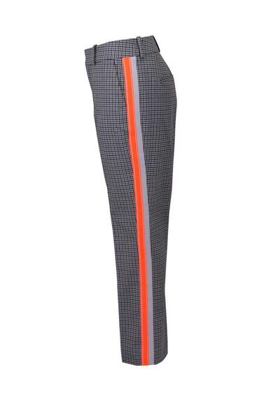 Produktbild fr 'DRYKORN Straight Hose SIDE_2 Karo Zierstreifen Muster anthrazit'