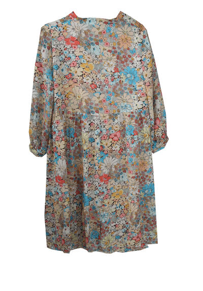 Produktbild fr 'DRYKORN Kleid SORCHA Langarm Kelchkragen Blumenmuster ecru'
