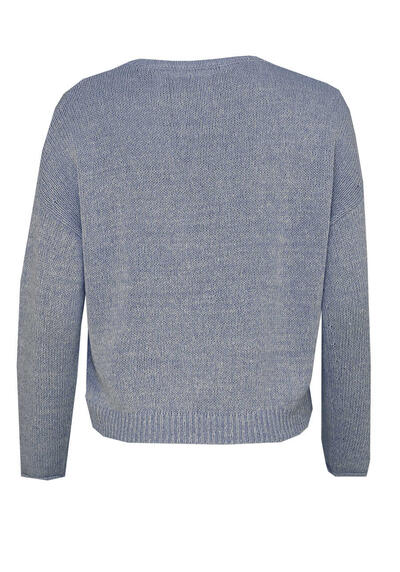 Produktbild fr 'DRYKORN Pullover KAILEE Langarm Rundhals Grobstick Leinen hellblau'