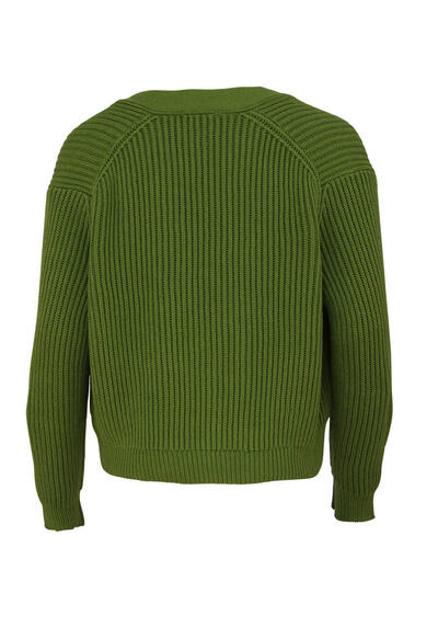 Produktbild fr 'DRYKORN Strickjacke SONTJE Langarm V-Ausschnitt Strick grn'