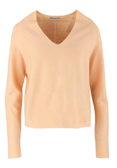 DRYKORN Pullover NAMBI Langarm V-Ausschnitt Strick apricot