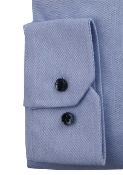 DESOTO Slim Fit Luxury Line Hemd Langarm Haifischkragen Jersey Struktur hellblau