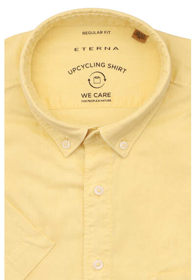 ETERNA Regular Fit Hemd Halbarm Button Down Kragen gelb