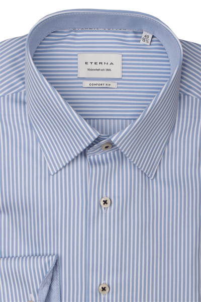 Produktbild fr 'ETERNA Comfort Fit Dynamic Cotton Hemd super langer Arm Twill Streifen hellblau'