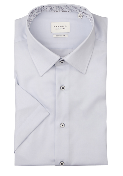 Produktbild fr 'ETERNA Comfort Fit Hemd Halbarm New Kent Kragen Twill hellblau'