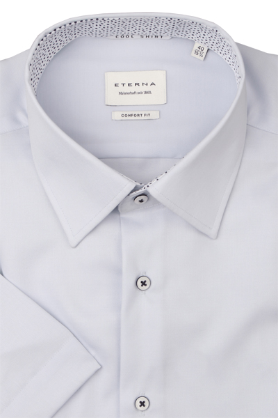 Produktbild fr 'ETERNA Comfort Fit Hemd Halbarm New Kent Kragen Twill hellblau'