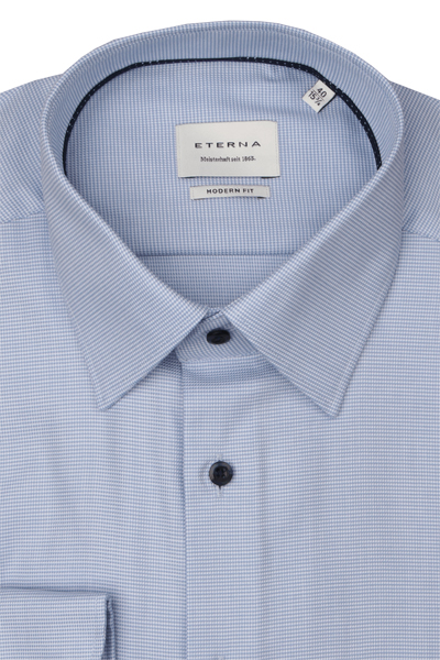 Produktbild fr 'ETERNA Modern Fit Hemd extra langer Arm New Kent Kragen Dobby hellblau'