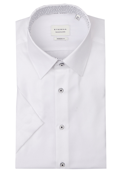 Produktbild fr 'ETERNA Modern Fit Hemd Halbarm New Kent Kragen Twill wei'