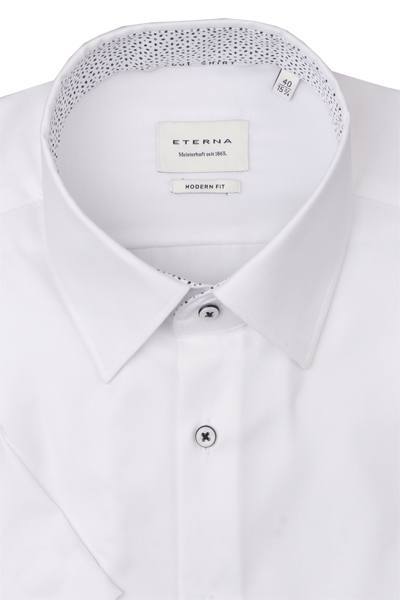 Produktbild fr 'ETERNA Modern Fit Hemd Halbarm New Kent Kragen Twill wei'