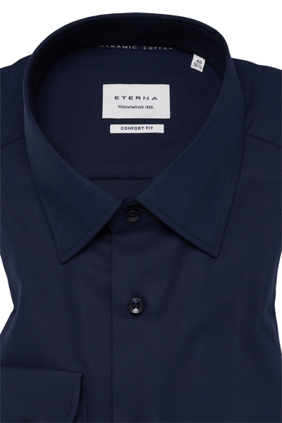 Produktbild f�r 'ETERNA Comfort Fit Dynamic Cotton Hemd super langer Arm Struktur nachtblau'