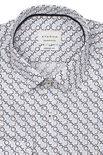 Produktbild f�r 'ETERNA Comfort Fit Hemd extra langer Arm New Kent Kragen Twill Muster blau'