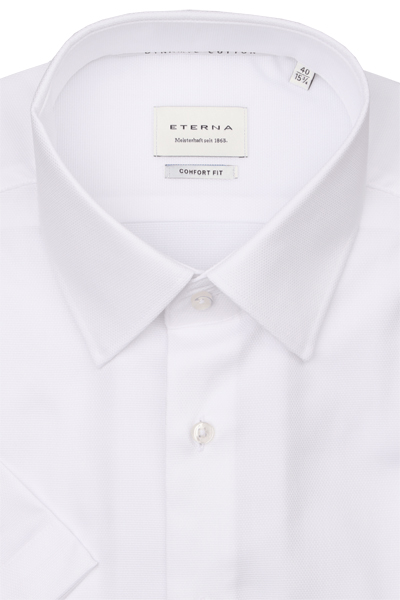 Produktbild f�r 'ETERNA Comfort Fit Dynamic Cotton Hemd Halbarm New Kent Kragen Natte wei�'