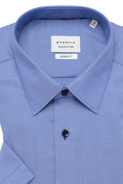 Produktbild f�r 'ETERNA Modern Fit Dynamic Cotton Hemd Halbarm New Kent Kragen Natte hellblau'