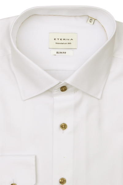 Produktbild f�r 'ETERNA Slim Fit Cover Hemd Langarm New Kent Kragen Feintwill ecru'