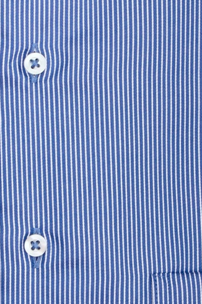 ETERNA Modern Fit Hemd extra langer Arm Haifischkragen Streifen blau