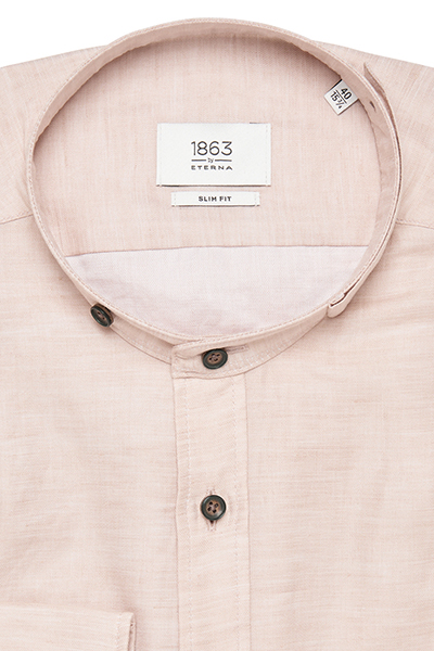 ETERNA Slim Fit 1863 Trachtenhemd Langarm Stehkragen beige