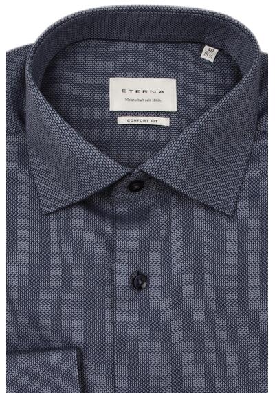 Produktbild fr 'ETERNA Comfort Fit Hemd Langarm Haifischkragen Muster blau'