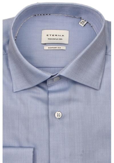 Produktbild fr 'ETERNA Comfort Fit Hemd super langer Arm New Kent Kragen Fischgrat hellblau'