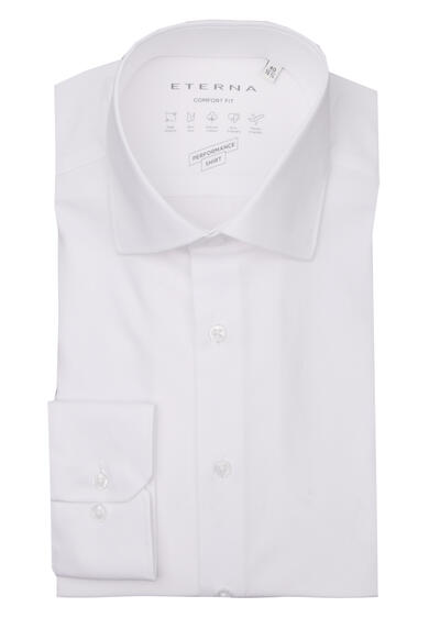 ETERNA Comfort Fit Performance Hemd Langarm New Kent Kragen wei preisreduziert