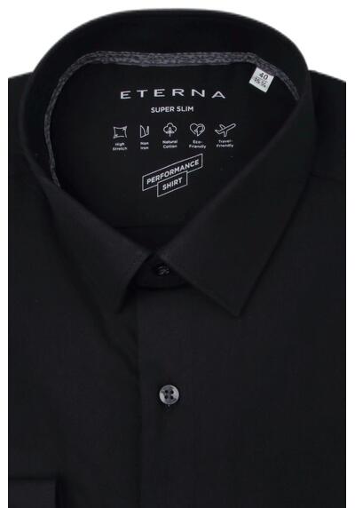 Produktbild fr 'ETERNA Super Slim Performance Hemd Langarm New Kent Kragen schwarz'