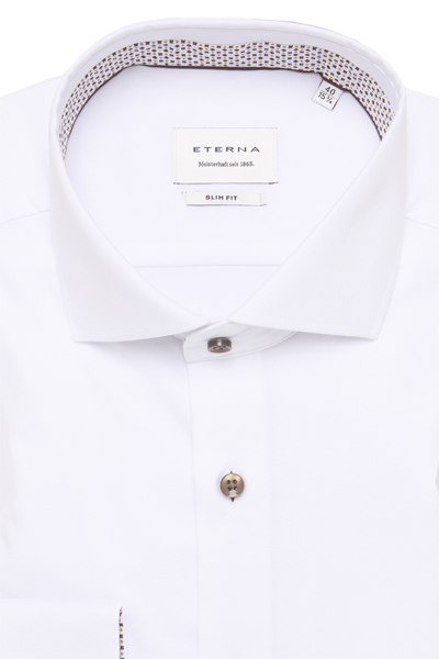 Produktbild f�r 'ETERNA Slim Fit Hemd extra langer Arm New Kent Kragen Natte wei�'