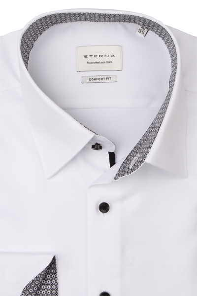 Produktbild f�r 'ETERNA Comfort Fit Hemd Langarm New Kent Kragen Natte wei�'
