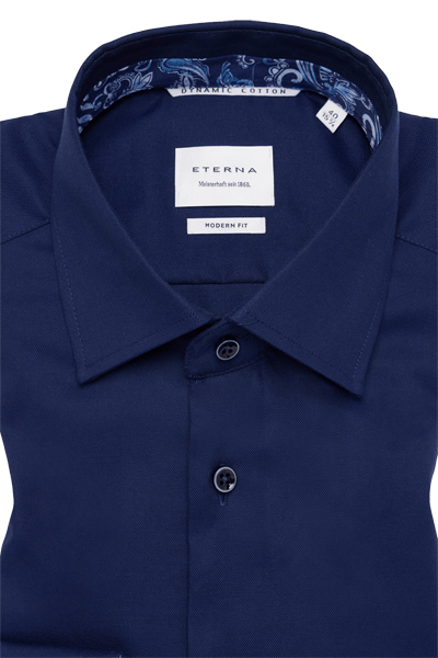 Produktbild fr 'ETERNA Modern Fit Hemd super langer Arm New Kent Kragen Oxford nachtblau'