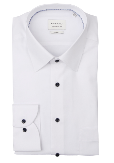Produktbild fr 'ETERNA Slim Fit Hemd Langarm New Kent Kragen Fil a Fil wei'