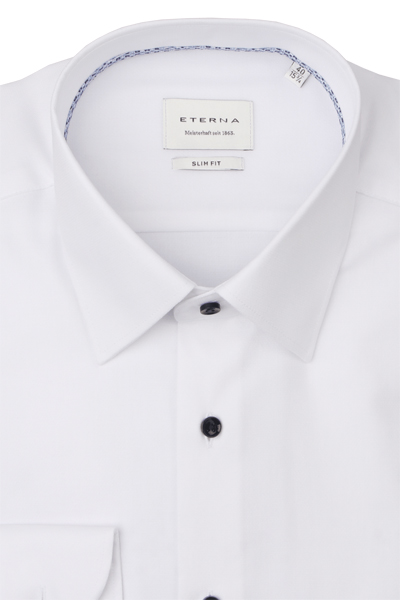 Produktbild fr 'ETERNA Slim Fit Hemd Langarm New Kent Kragen Fil a Fil wei'