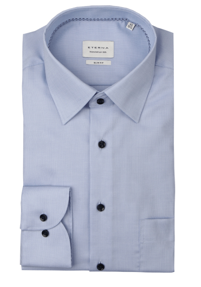 Produktbild fr 'ETERNA Slim Fit Hemd Langarm New Kent Kragen Fil a Fil hellblau'