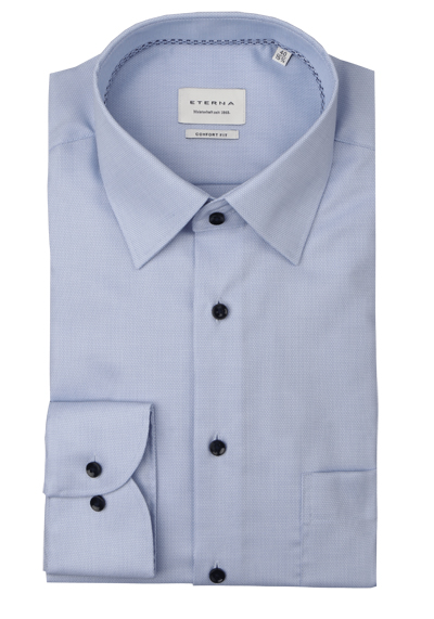 Produktbild fr 'ETERNA Comfort Fit Hemd Langarm New Kent Kragen Fil a Fil hellblau'
