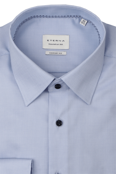 Produktbild fr 'ETERNA Comfort Fit Hemd Langarm New Kent Kragen Fil a Fil hellblau'