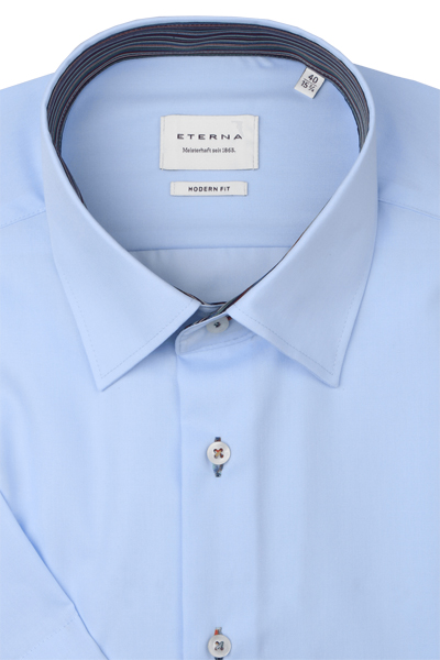 Produktbild f�r 'ETERNA Modern Fit Hemd Halbarm New Kent Kragen hellblau'