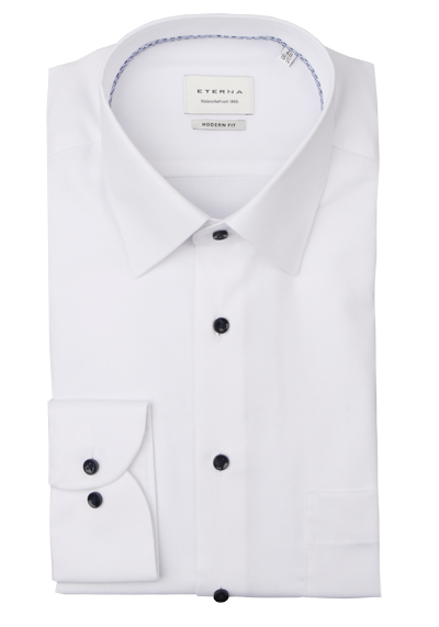Produktbild fr 'ETERNA Modern Fit Hemd Langarm New Kent Kragen Fil a Fil wei'