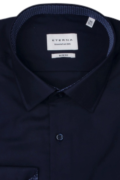 Produktbild fr 'ETERNA Slim Fit Hemd Langarm New Kent Kragen nachtblau'