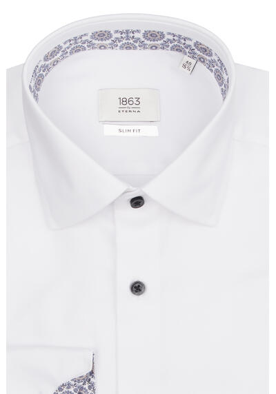 Produktbild fr 'ETERNA Slim Fit Hemd Langarm New Kent Kragen Twill wei'