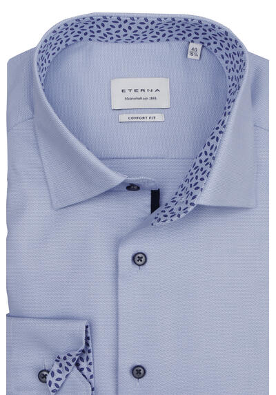 Produktbild fr 'ETERNA Comfort Fit Hemd extra langer Arm New Kent Kragen Struktur hellblau'