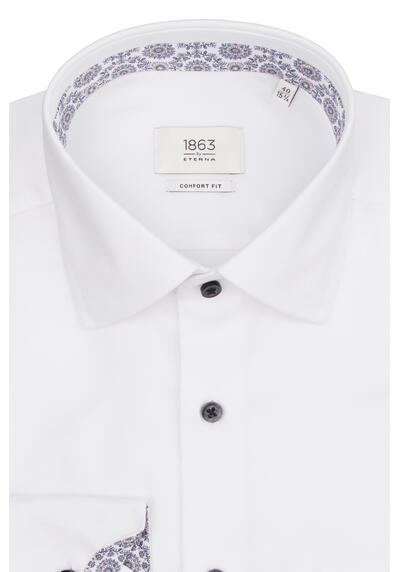 Produktbild fr 'ETERNA Comfort Fit Hemd Langarm New Kent Kragen Twill wei'