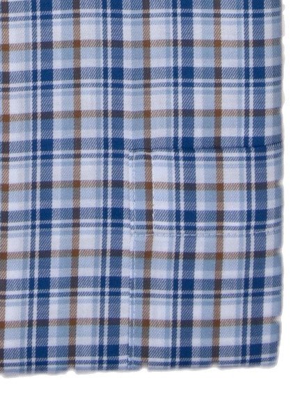 Produktbild fr 'ETERNA Comfort Fit Hemd Langarm Button Down Kragen Karo blau'