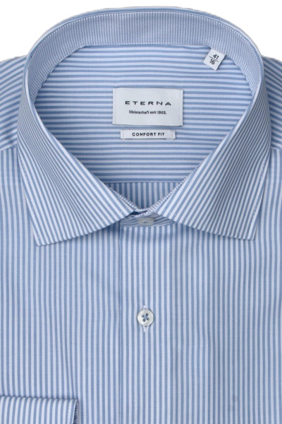 Produktbild fr 'ETERNA Comfort Fit Hemd Langarm Haifischkragen Streifen hellblau'