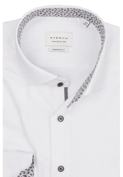 Produktbild fr 'ETERNA Modern Fit Hemd extra kurzer Arm New Kent Kragen Struktur wei'