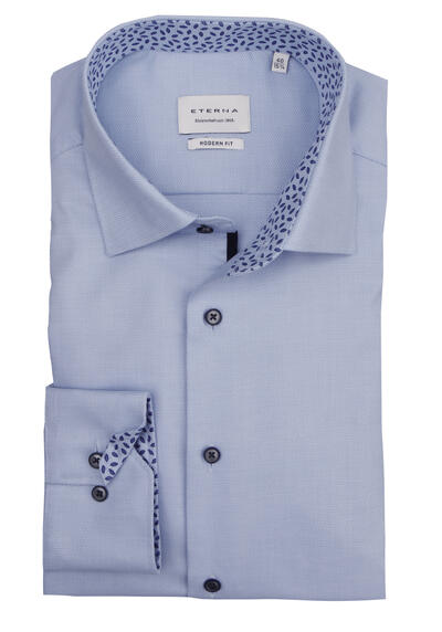 Produktbild fr 'ETERNA Modern Fit Hemd Langarm New Kent Kragen Struktur hellblau'