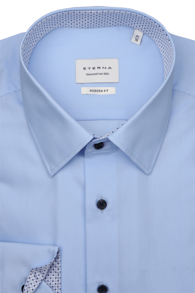 Produktbild für 'ETERNA Modern Fit Hemd Langarm New Kent Kragen hellblau'